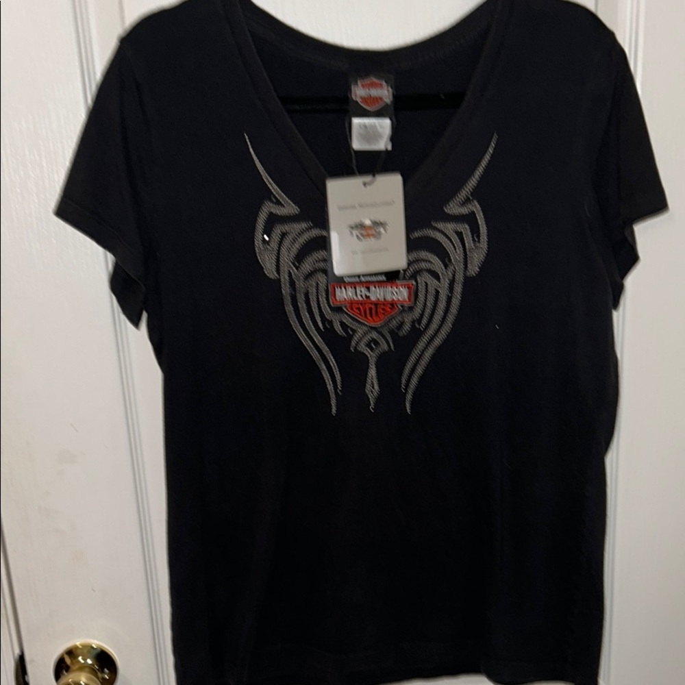 Harley-Davidson Black Graphic Women's Top NWT